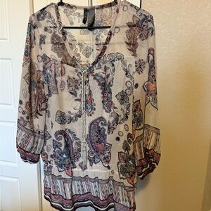 Bisou Bisou Multicolor Paisley Top
